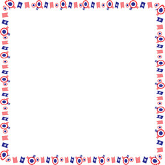 The USA flag border  for celebration or holiday concept.