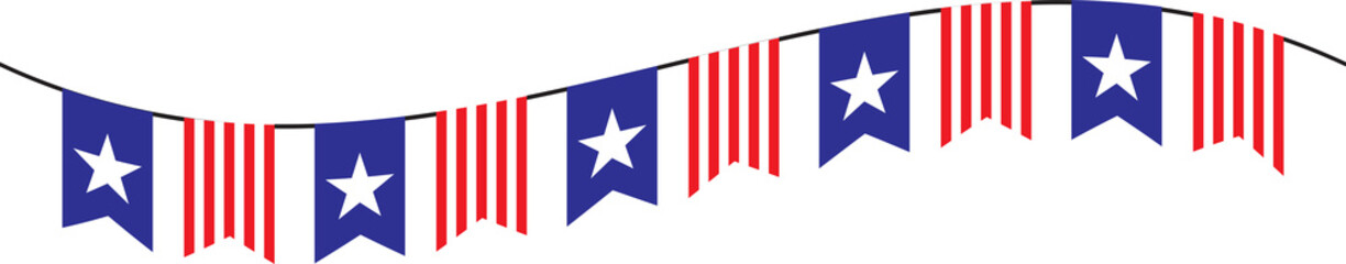 The USA flag border  for celebration or holiday concept.