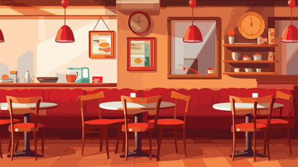 Restaurant menu flat cartoon vactor illustration is