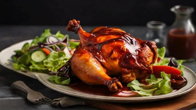 roasted chicken on a plate