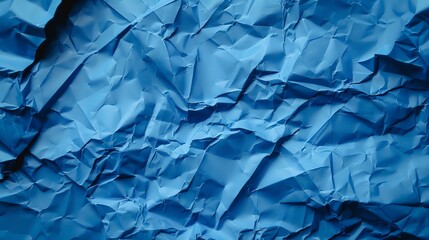 Background of blue crumpled paper sheets - obrazy, fototapety, plakaty