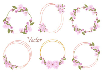 Hand-Drawn Pink Cherry Blossoms - Japan Inspired Flowers