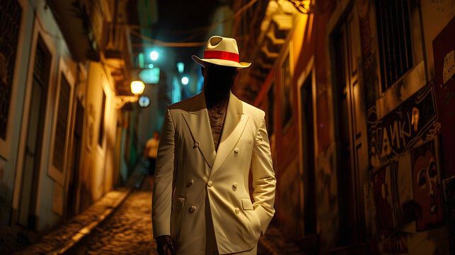 Ze Pilintra Umbanda Quimbanda Entity Trickster Malandro Walking in Rio de Janeiro