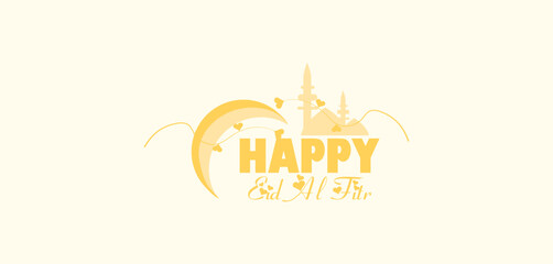 Fototapeta na wymiar You Can Download the Beautiful Happy Eid Al Fitr Banner And Template