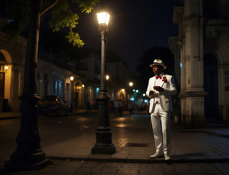 Ze Pilintra Umbanda Quimbanda Entity Trickster Malandro Walking in Rio de Janeiro