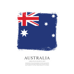 Flag of Australia, brush stroke background