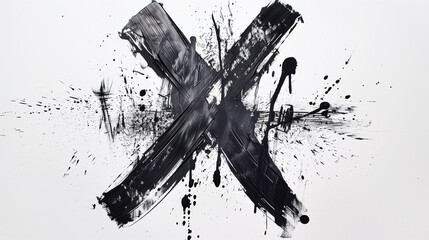 painted black X mark on white background