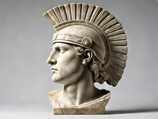 Neoclassical Marble Statue of a Spartan Hoplite in a Corinthian Helmet