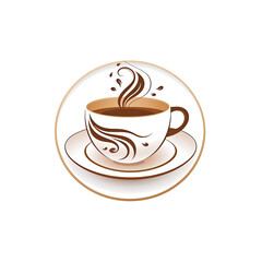 A logo of a teacup within a circle