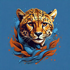 Beautiful cheetah tshart Beautiful color illustration image Ai generated art