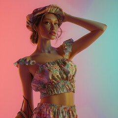 Beautiful girl with modern stylish look