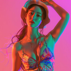 Beautiful girl with modern stylish look