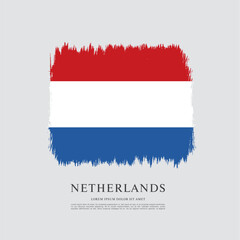 Flag of Netherlands, brush stroke background
