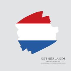 Flag of Netherlands, brush stroke background