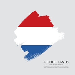 Flag of Netherlands, brush stroke background