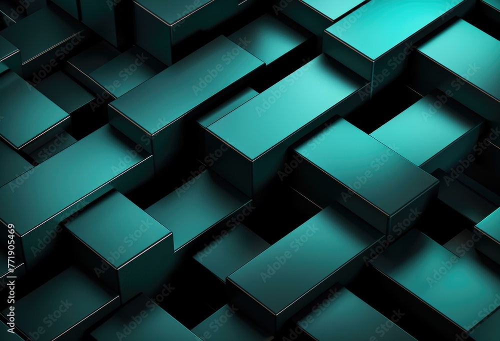 Poster a close up of a green background with many cubes. generative ai.
