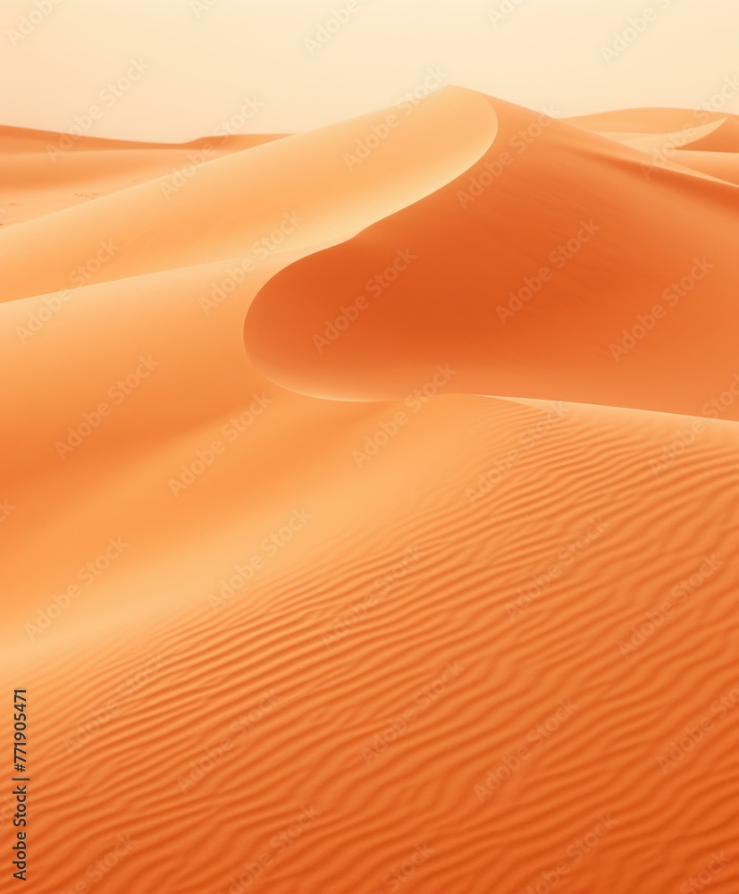 Poster a large sand dune with a person walking on it. generative ai.