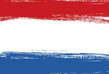 Flag of Netherlands, brush stroke background