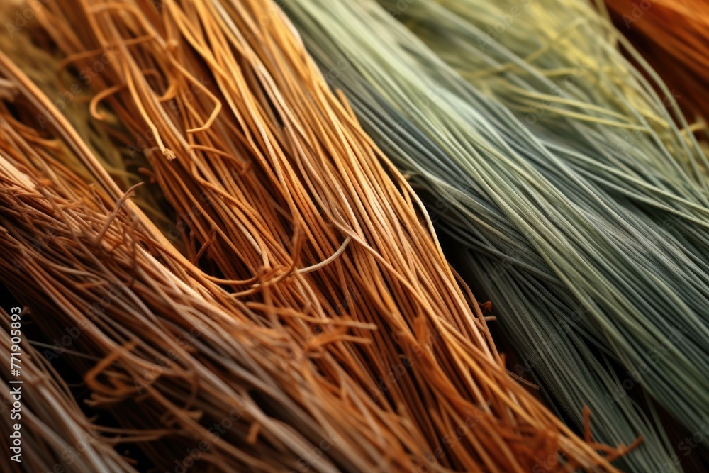 Poster a close up of a bunch of different colored threads. generative ai.
