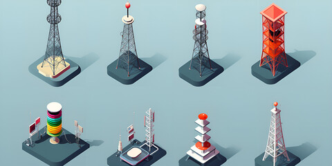 3d render of a tower with a flag, Forest Connection Biel Cell Tower em meio à IA generativa da natureza
