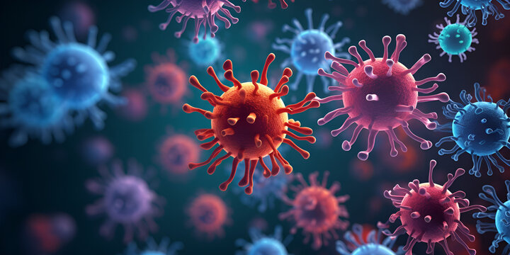  bacterium virus and cancer cell magnified abstractly Diseases Symptoms, 