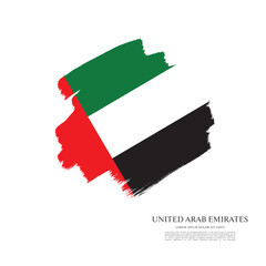 Flag of the United Arab Emirates. UAE flag. Brush stroke background