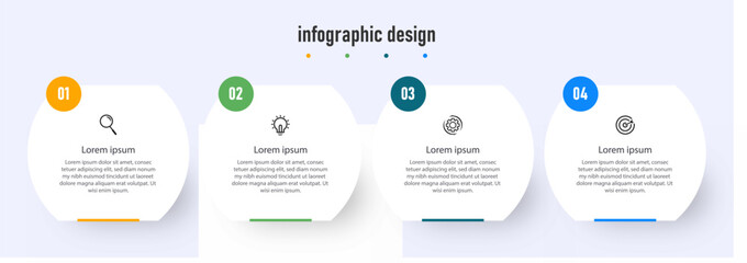 infographic design presentation business template with 4 options, can be used for workflow diagram, info chart, web design. vector illustration.