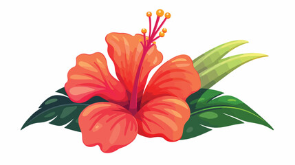 Tropical flower icon flat cartoon vactor illustrati