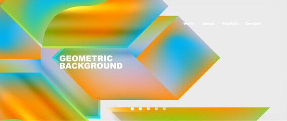 Abstract geometric shapes web design page. Vector Illustration For Wallpaper, Banner, Background, Card, Book Illustration, landing page