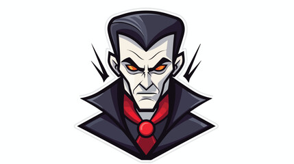 Vampire Haloween Icon vector Line on white backgrou