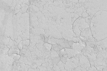 Old White Grey Light Peeling Paint Plaster Cracked Cement Wall Texture Background Structure Backdrop