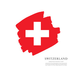 Fototapeta premium Flag of Switzerland, vector graphic