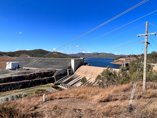 Landscape view of Awoonga Dam and spillway Queensland Australia