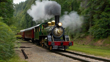 Fototapeta na wymiar steam train in the countryside