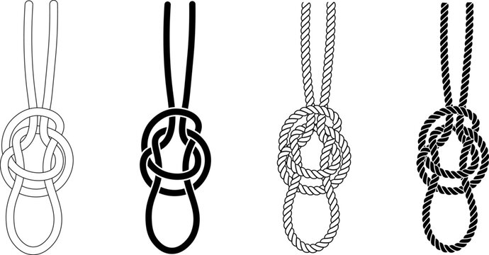bottle sling also called a jug sling rope knot icon set