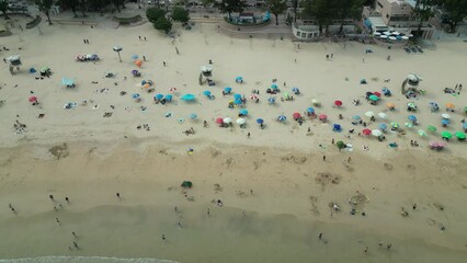 view of visitors at Shek O beach in Hong Kong , March 29 2024