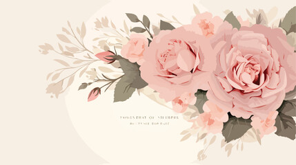 Fototapeta na wymiar Vintage delicate invitation with flowers for weddin