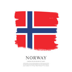 Obraz premium Norway flag made in brush stroke background