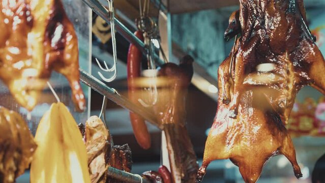 Hong Kong street food, roast duck, roast goose, roasted red pork, sweet pork, popular restaurant menus in Hong Kong