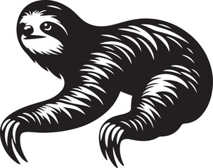 Brown three toed sloth vector  silhouette style 