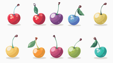 With colorful cherrys fruit vector illustration fla