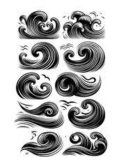 Vector collection of waves	