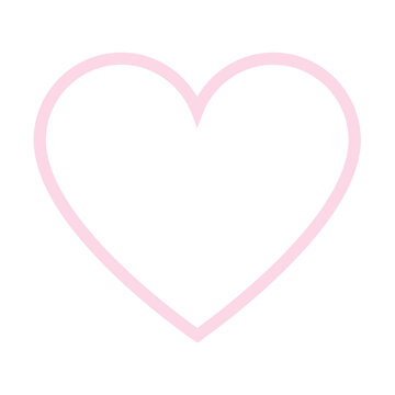 pink heart isolated on white background, transparent png graphic, vector image illustration