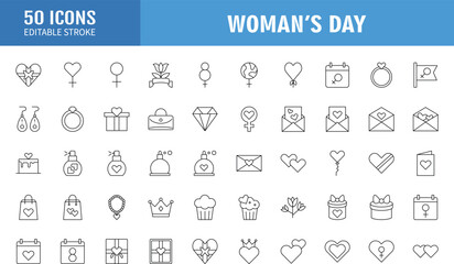 happy mothers day line style icon set vector design