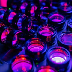 The eerie luminescence of lens elements under black light