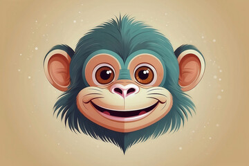 cartoon monkey, childrens book monkey, primate, ape, chimpanzee, gorilla, jungle, banana, tree-swinging, animated, funny, playful, jungle - obrazy, fototapety, plakaty