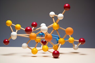 Obraz premium Present a detailed depiction of a molecular structure at the atomic level