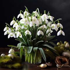 lily of the valley in a vase