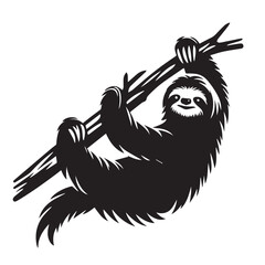 Sloth, Black and White Vector illustration © SKShagor