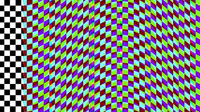Checkerboard RGB Glitch Art Motion Backdrop Animated Background Trippy Strange Glitchy Repeating Pattern Checkers Chess Board DJ VJ Loop Motion Animation Weird Error Screen Webcore Cyberpunk Abstract